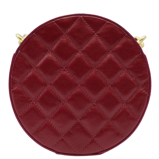 CHANEL Round As Earth Leather Crossbody Bag Fuchsia