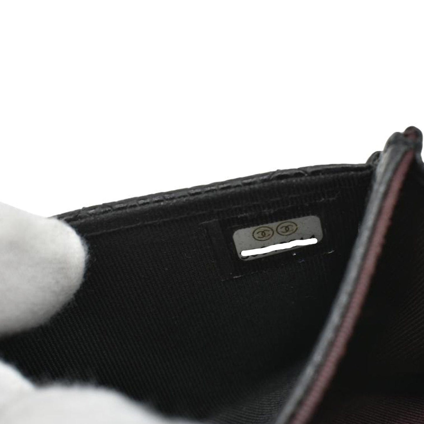 CHANEL Flap Quilted Caviar Leather Card Holder Black