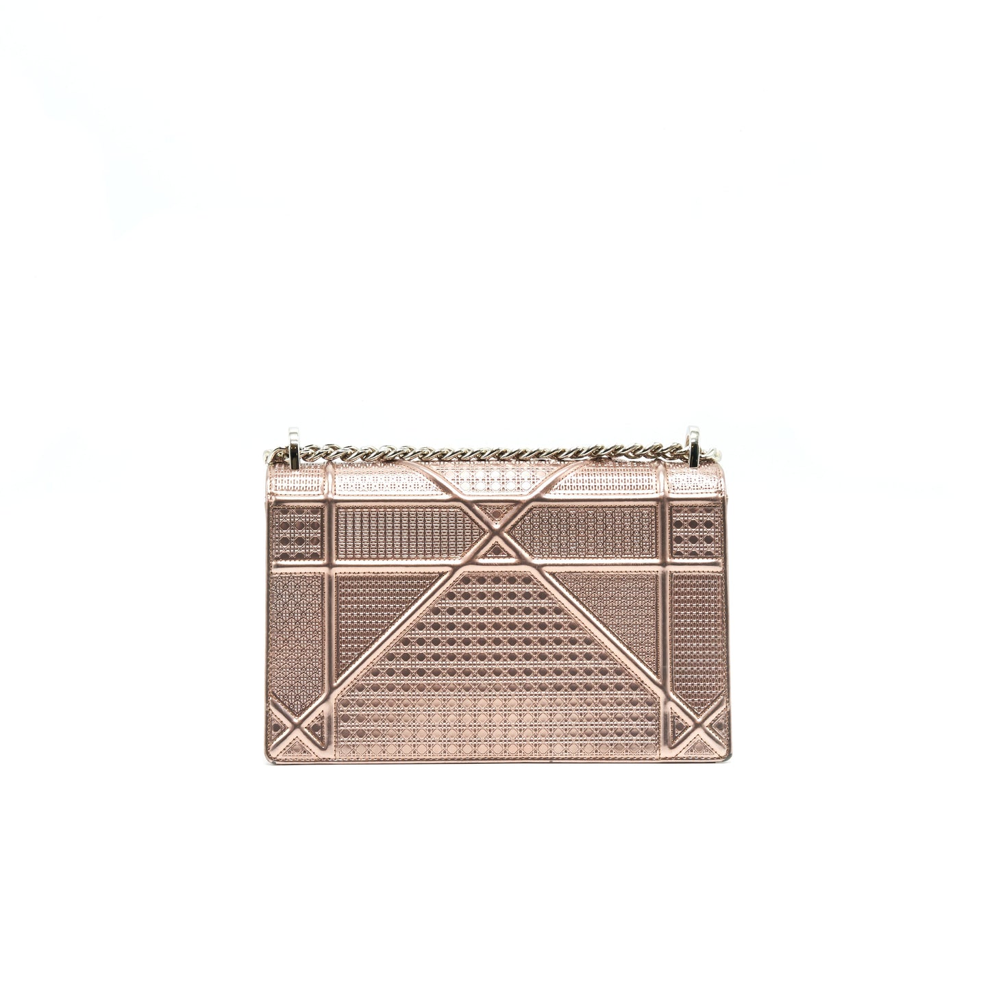 Christian Luxury Dior Luxury Diorama Medium Metallic Pink Gold  Shw