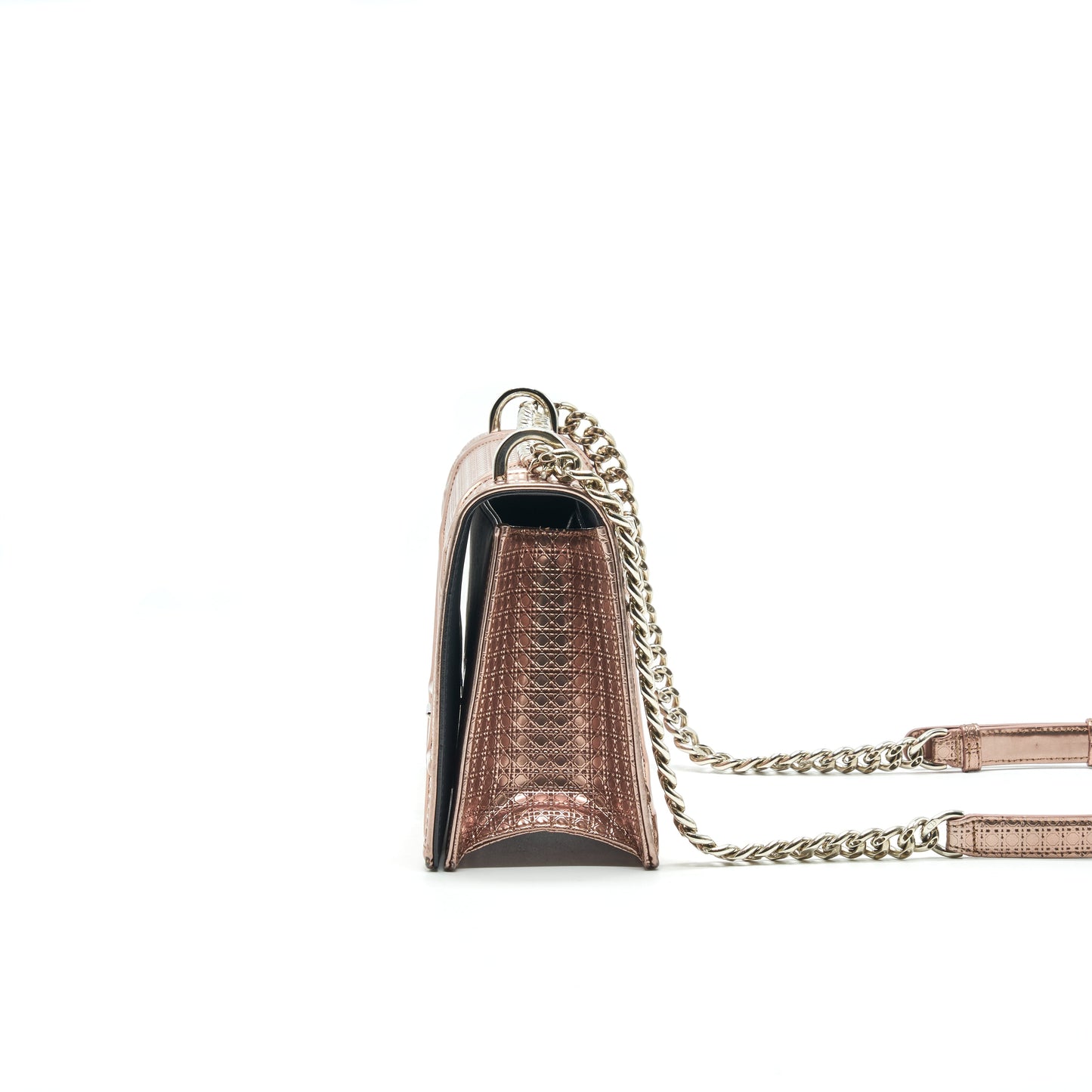 Christian Luxury Dior Luxury Diorama Medium Metallic Pink Gold  Shw
