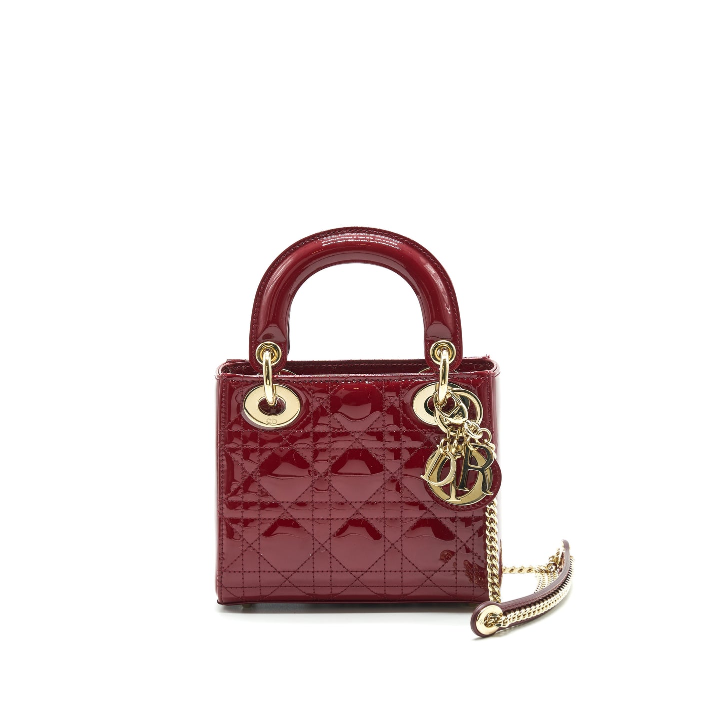 Luxury Dior Mini Lady Luxury Dior Patent Leather Red