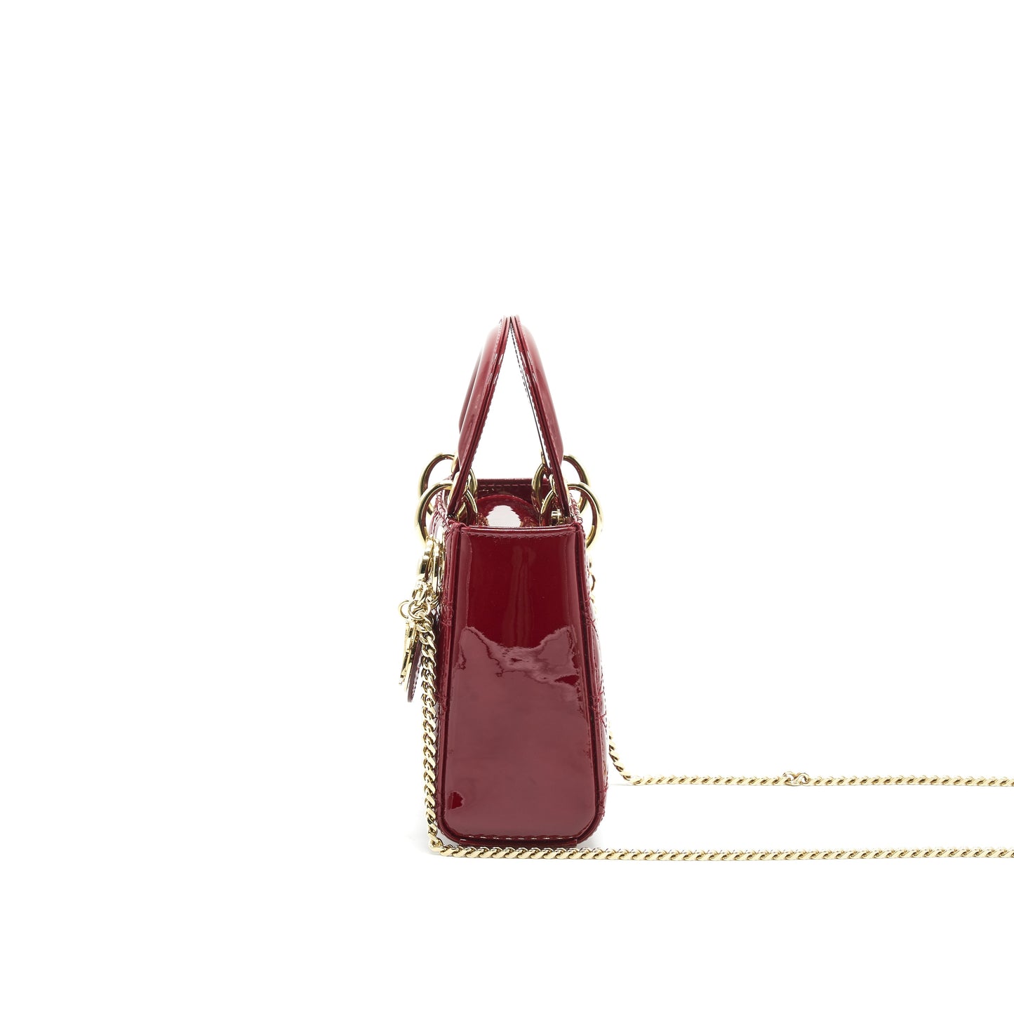 Luxury Dior Mini Lady Luxury Dior Patent Leather Red