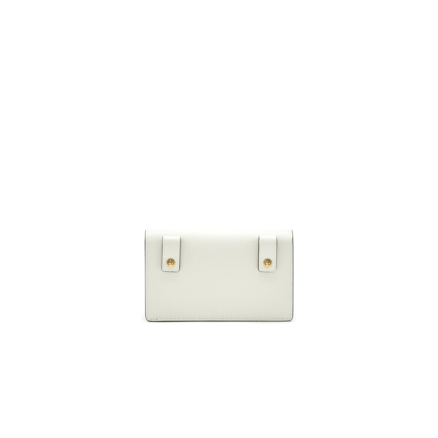 Luxury Dior Grained Calfskin Saddle Belt Pouche White GHW
