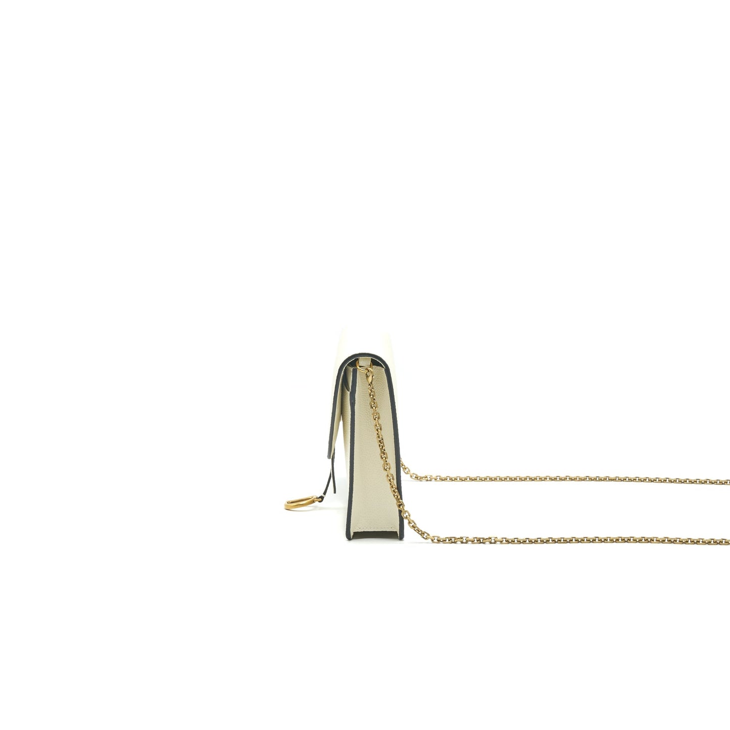 Luxury Dior saddle Pouch with Chain White GHW