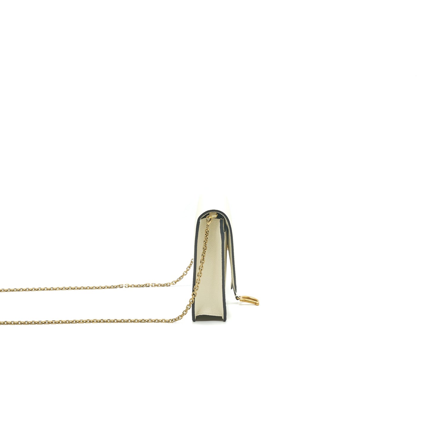 Luxury Dior saddle Pouch with Chain White GHW