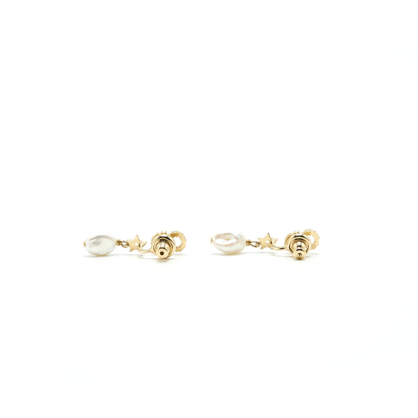 CHRISTIAN Luxury Dior CD EARRINGS STARS WITH PEARL