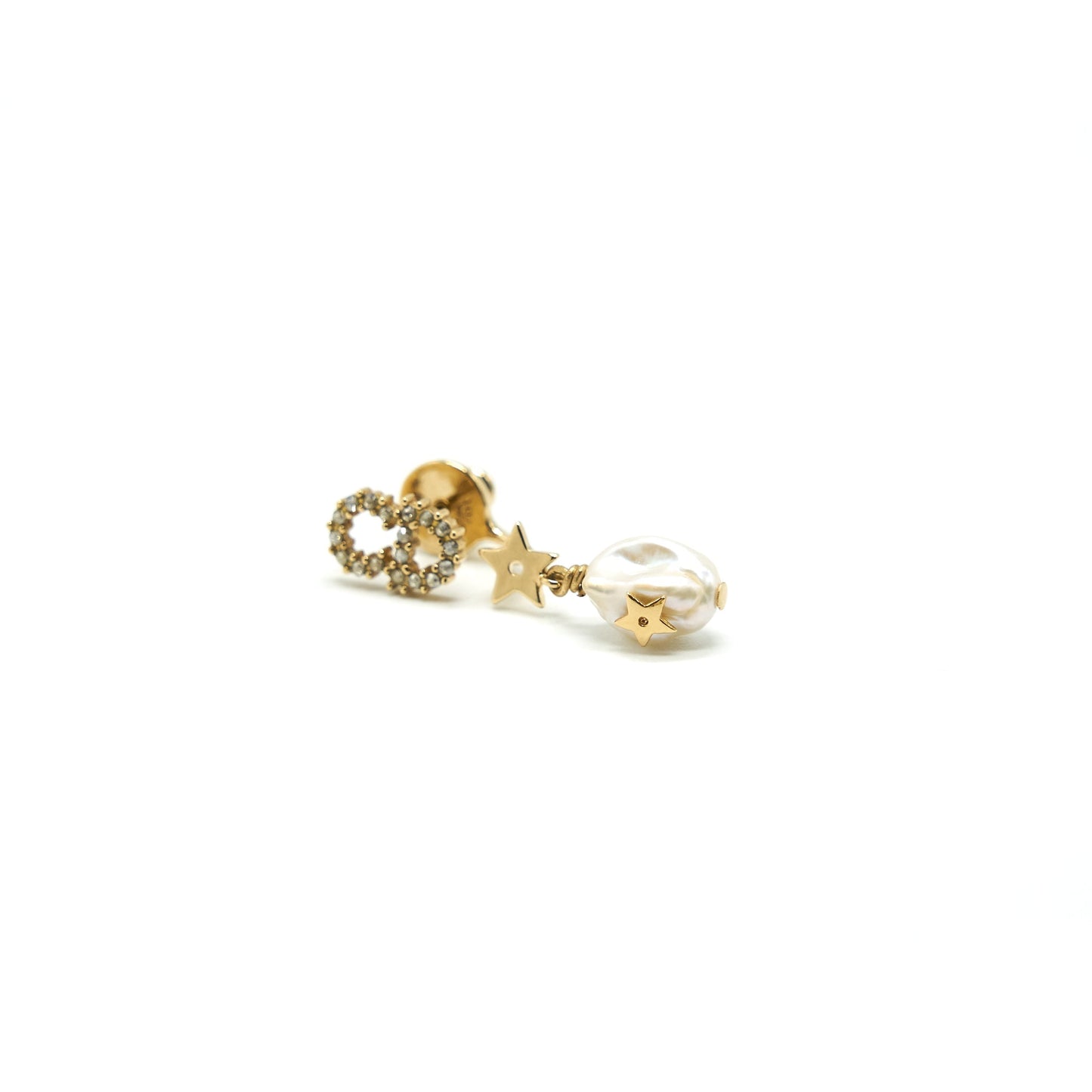 CHRISTIAN Luxury Dior CD EARRINGS STARS WITH PEARL