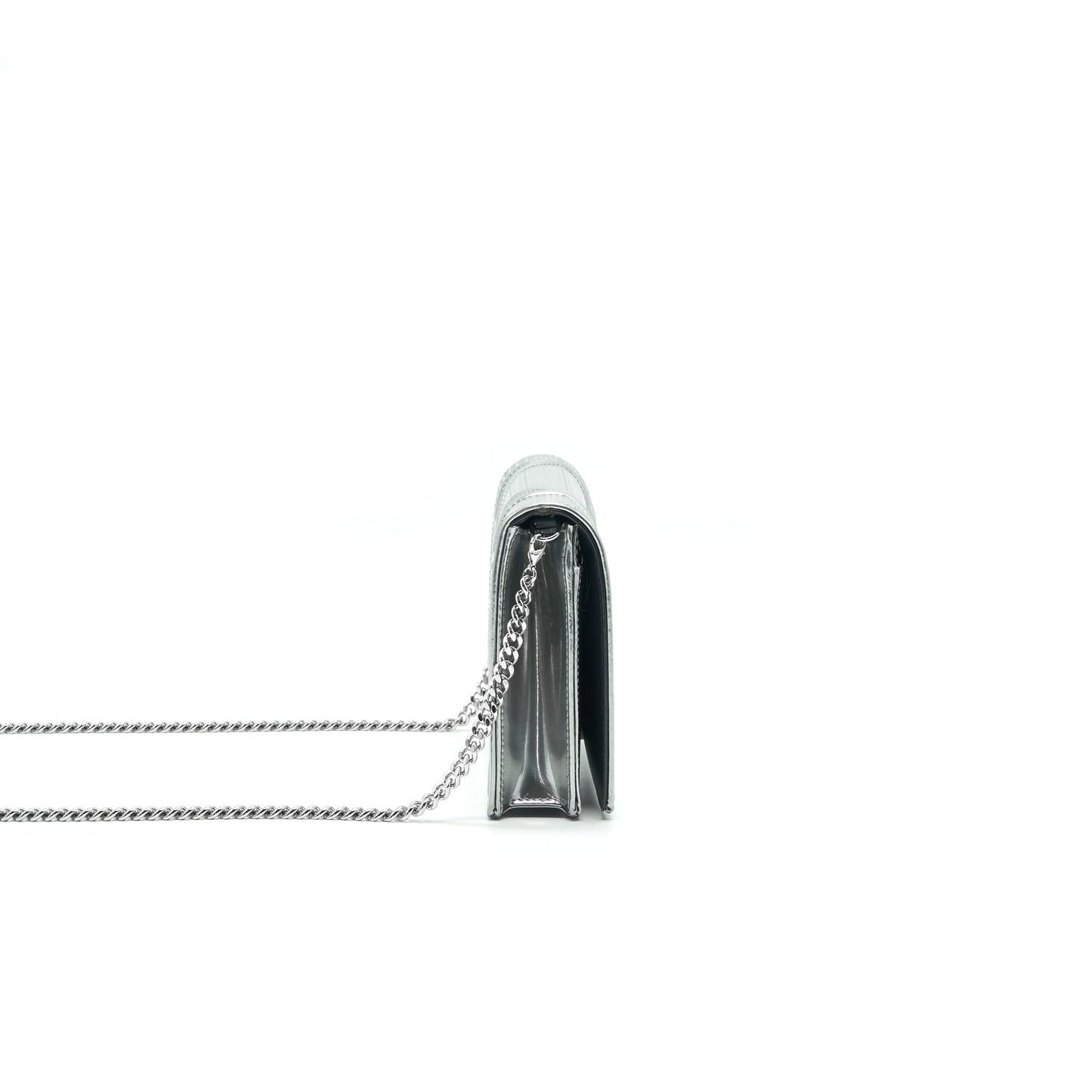 Luxury Dior Luxury DiorAMA WALLET ON CHAIN SILVER