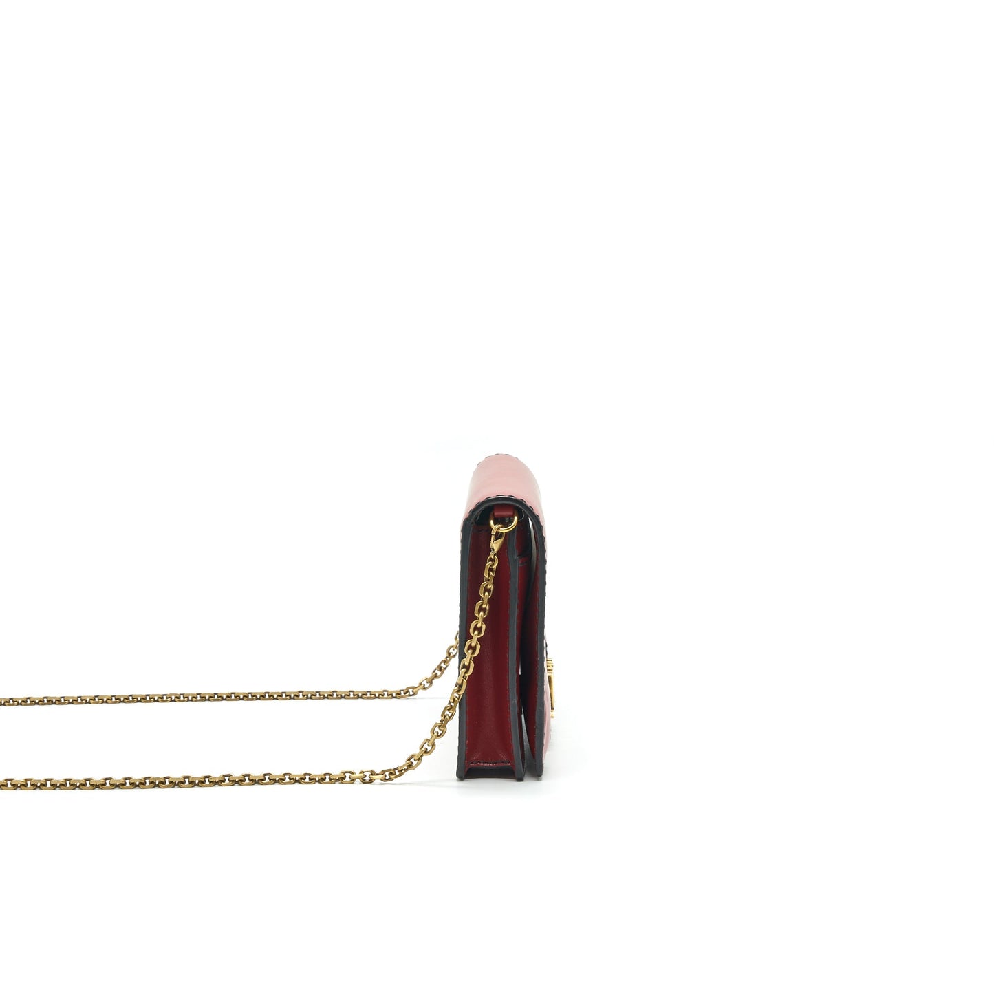 Luxury Dior J'aLuxury Dior Wallet on Chain Dark Red GHW