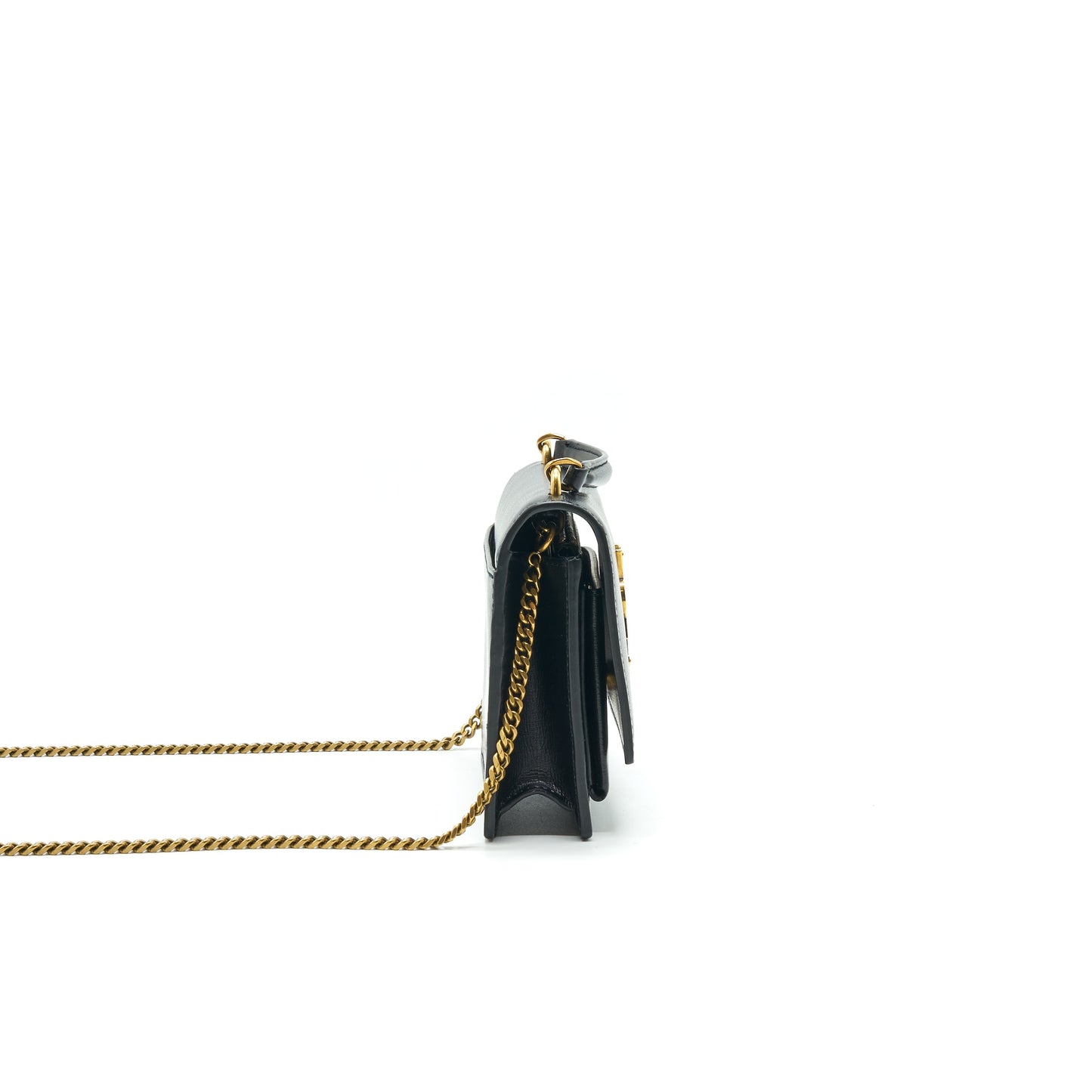 Saint Laurrnt Sunset Chain Wallet Black GHW