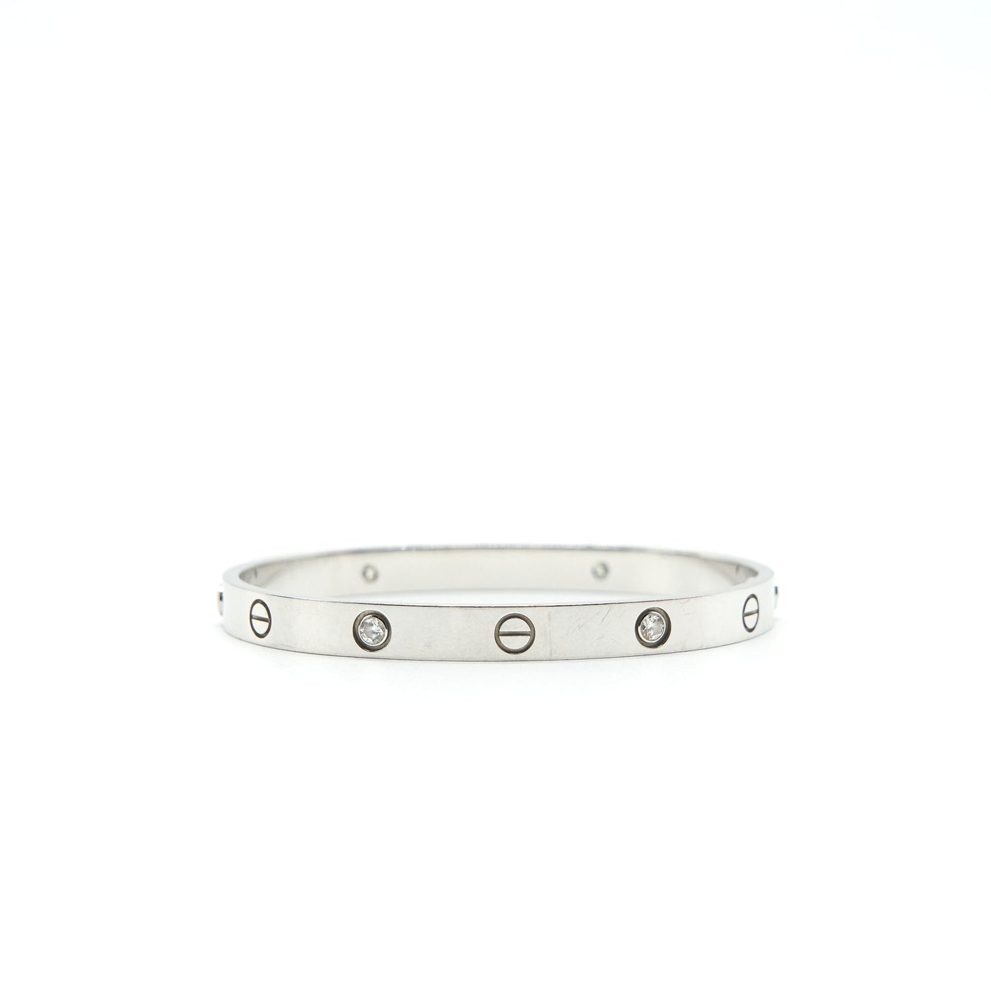 Cartier Love Bracelet size18 White Gold 4 Diamonds