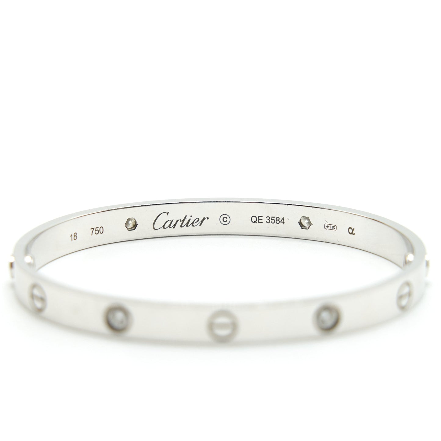 Cartier Love Bracelet size18 White Gold 4 Diamonds