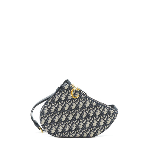 Luxury Dior Saddle Trio Crossbody Pouch blue Oblique