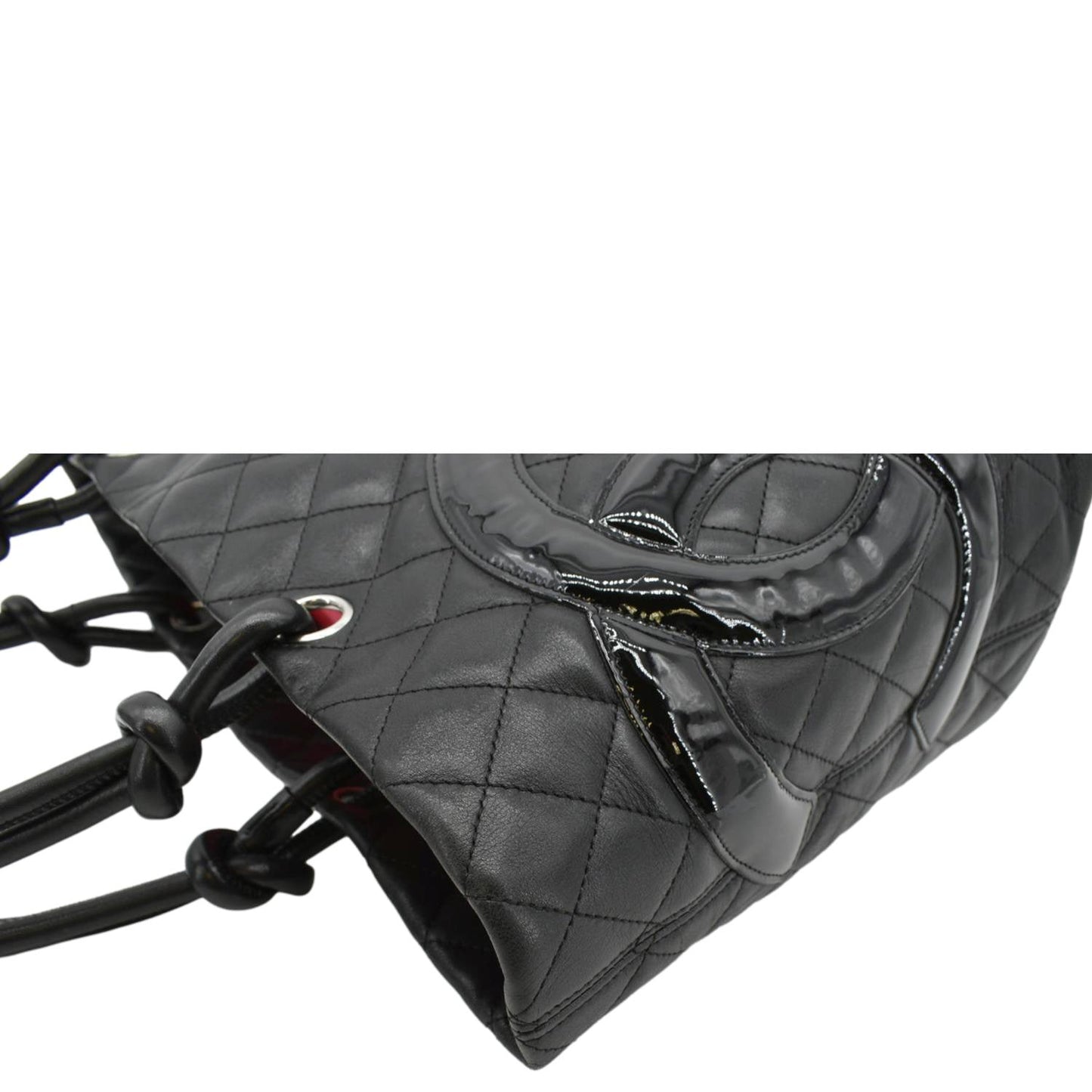 CHANEL Cambon Ligne Quilted Leather Tote Bag Black