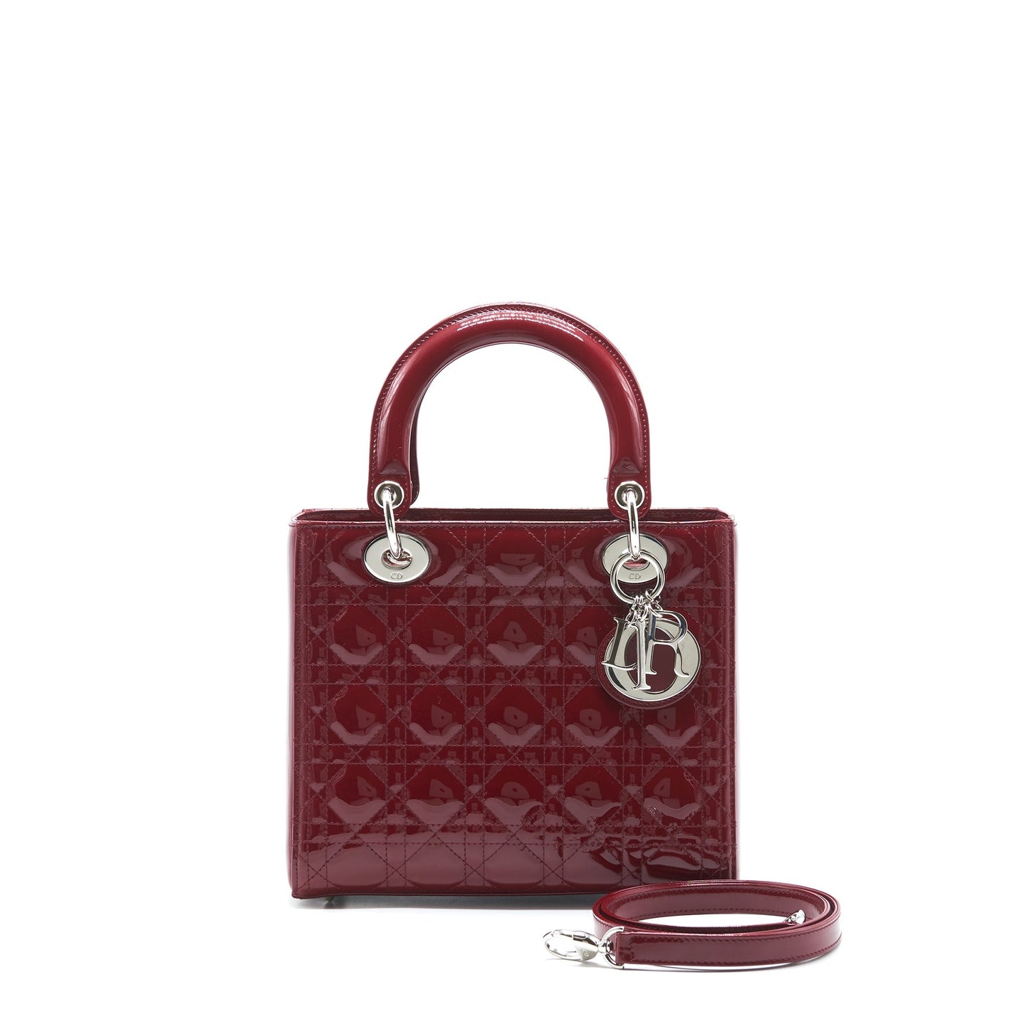 Luxury Dior lady Luxury Dior medium patent leather Red SHW