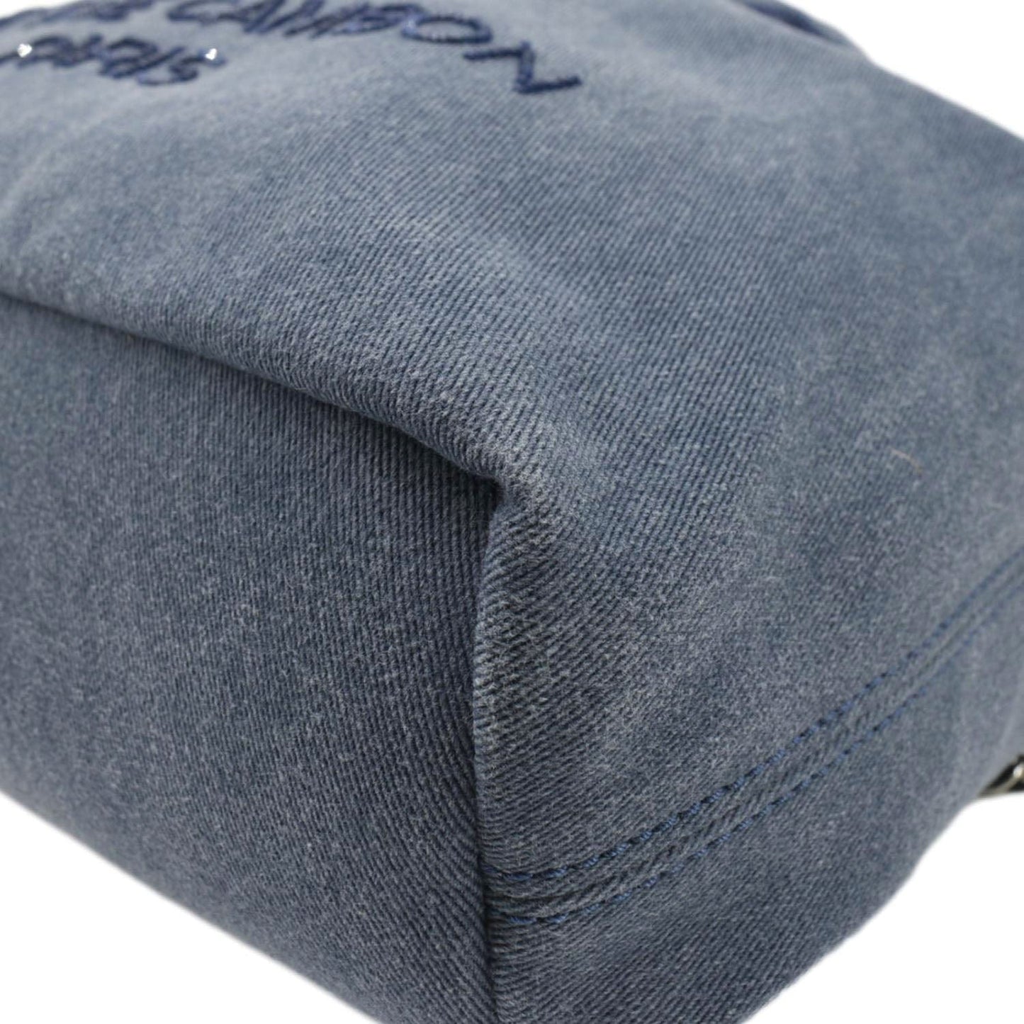 CHANEL Deauville Large Denim Backpack Blue