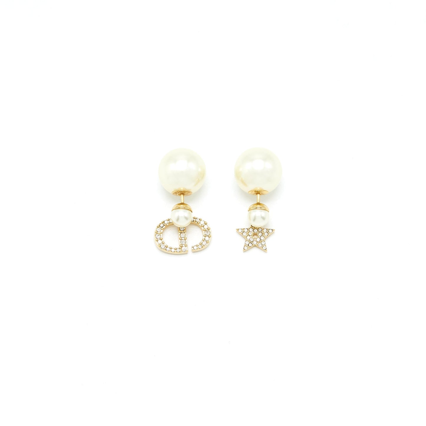 Luxury Dior CD and Star with pearl drop earring
