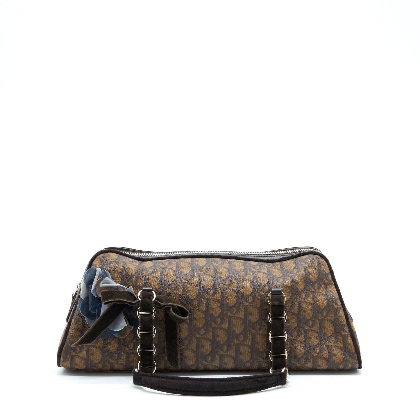 Luxury Dior Vintage Romantique Trotter Bag Canvas/Velvet SHW