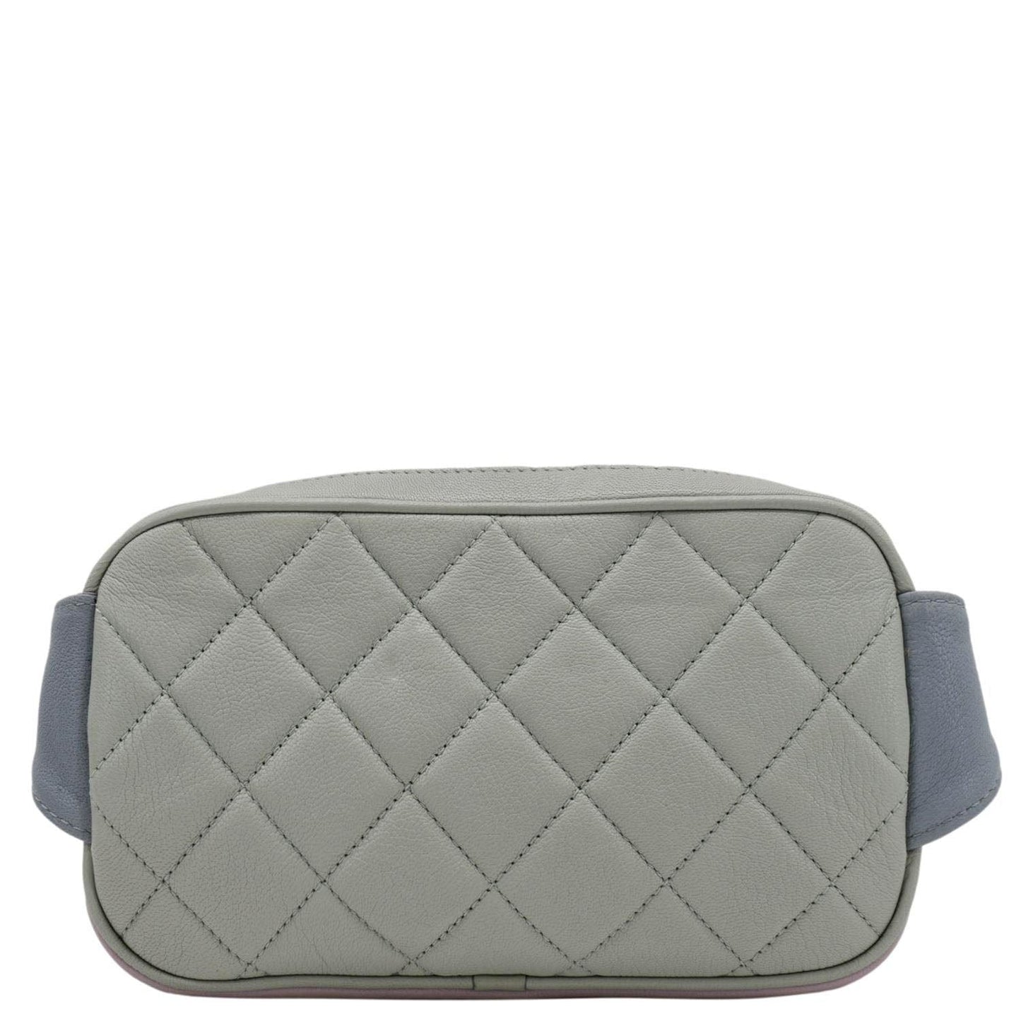 CHANEL CC Double Zip Quilted Leather Tri-Color Belt Bag Pink