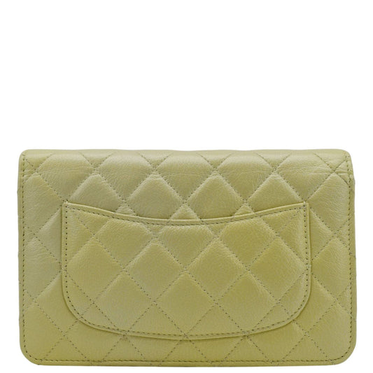 CHANEL WOC Quilted Leather Crossbody Bag Light Green