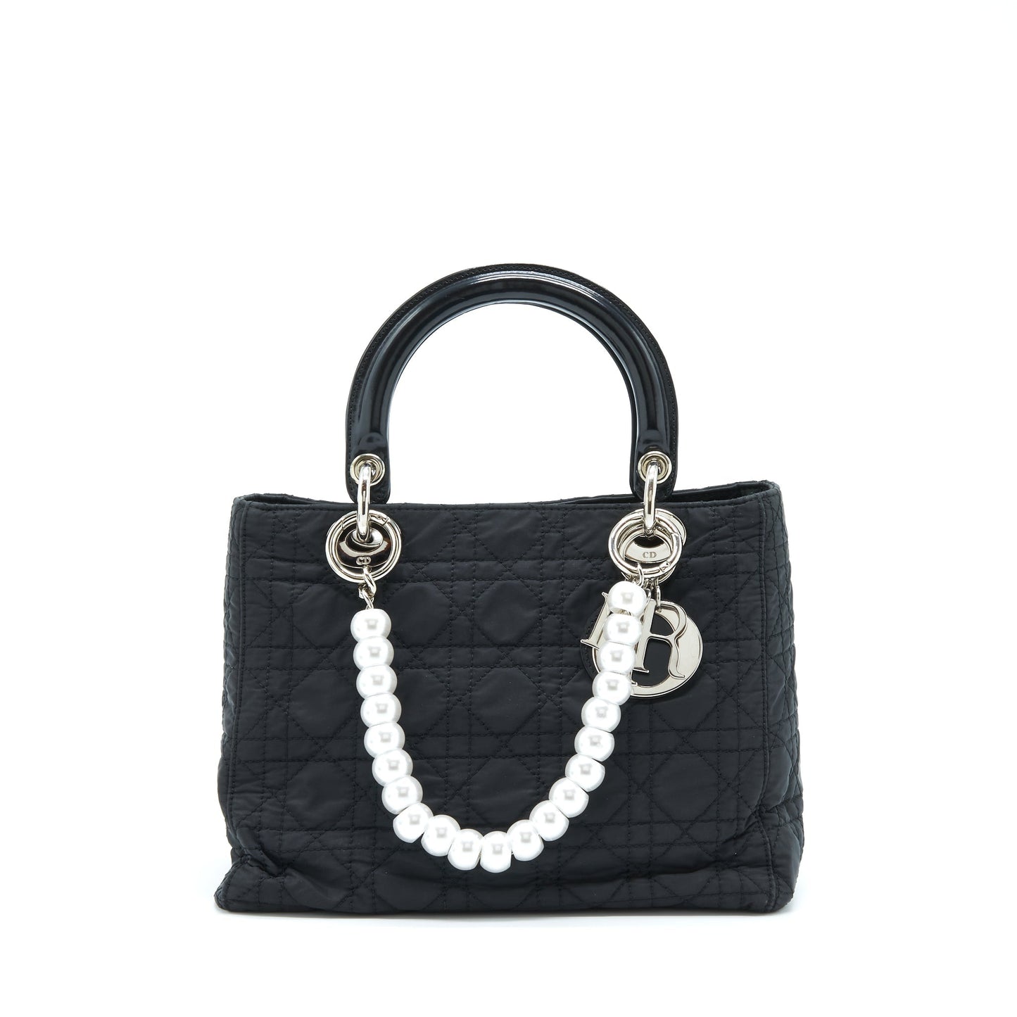 Luxury Dior Vintage Medium Lady Luxury Dior Nylon/Fabric Black SHW