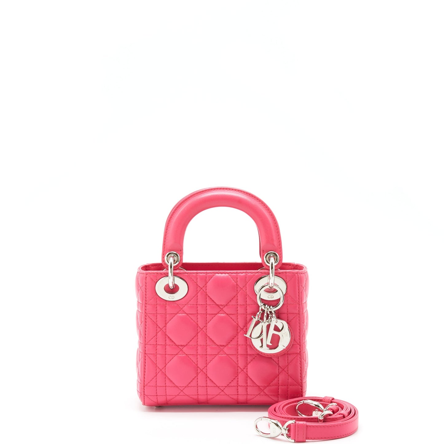 Luxury Dior Mini Lady Luxury Dior Lambskin Pink SHW