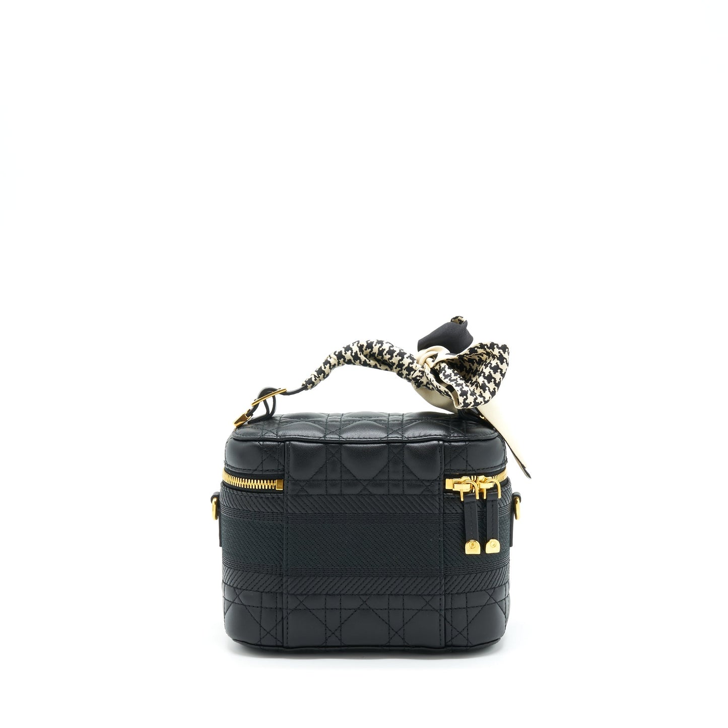 Luxury Dior Small Luxury Diortravel Vanity Case Black GHW With An Extra Twilly