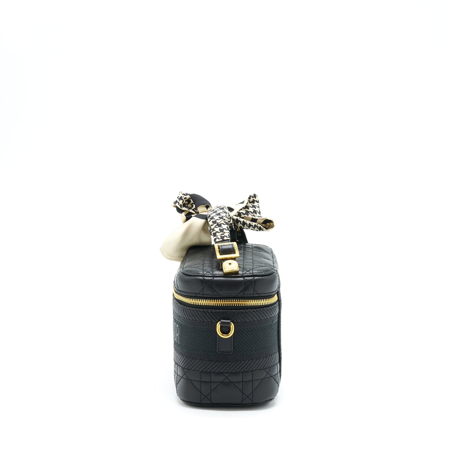 Luxury Dior Small Luxury Diortravel Vanity Case Black GHW With An Extra Twilly