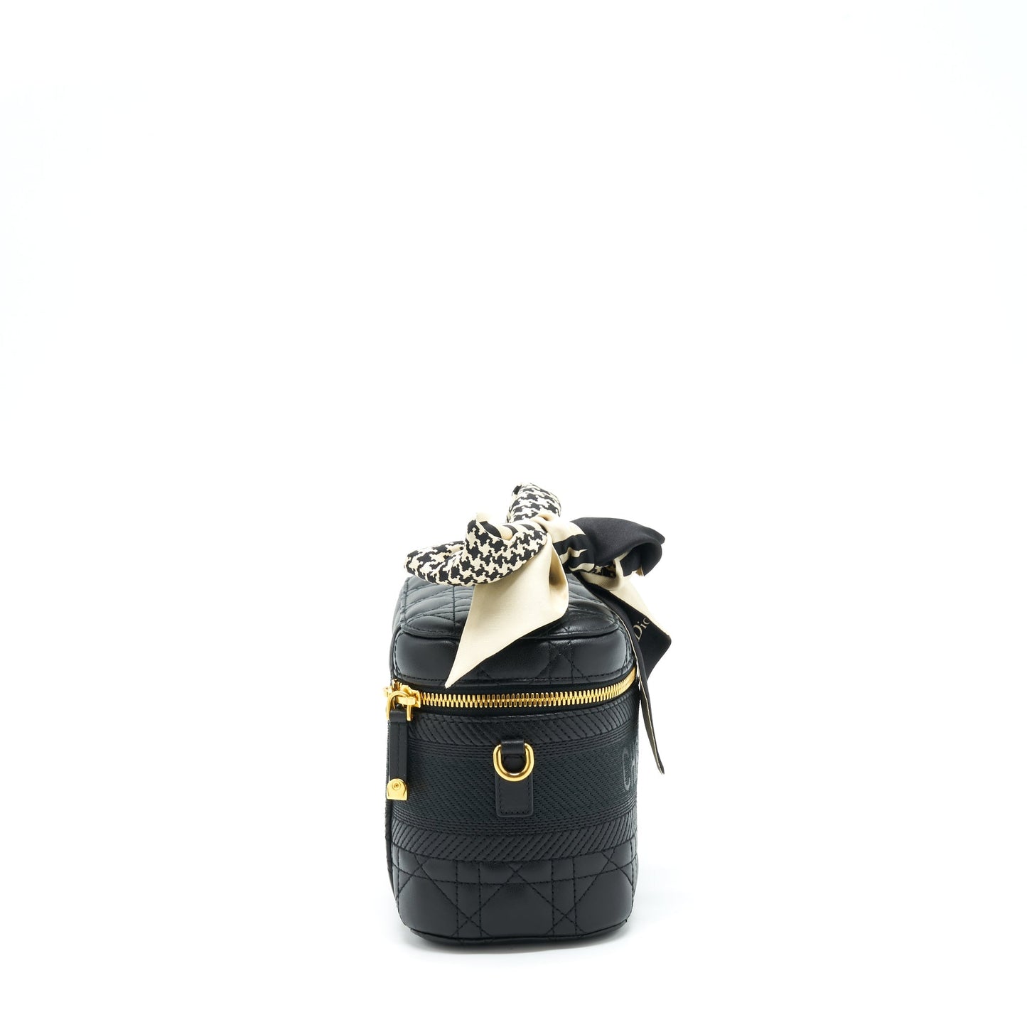 Luxury Dior Small Luxury Diortravel Vanity Case Black GHW With An Extra Twilly