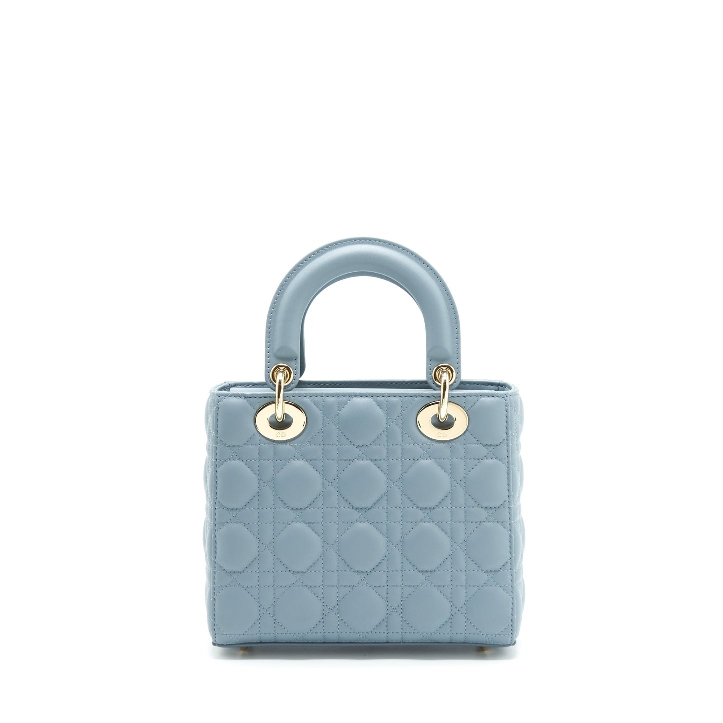 Luxury Dior Small Lady Luxury Dior Lambskin Cloud Blue M81B Light Gold And Enamel Hardware