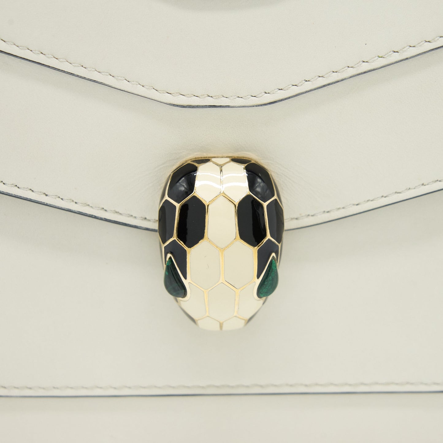 Bvlgari Top Handle Serpenti Bag White