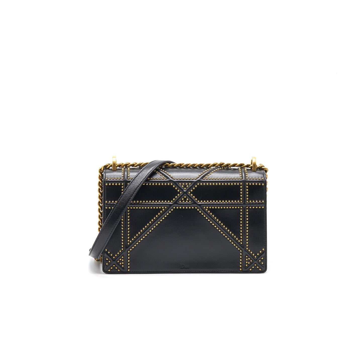 Luxury Dior Luxury Diorama Bag in Studded Lambskin Black GHW