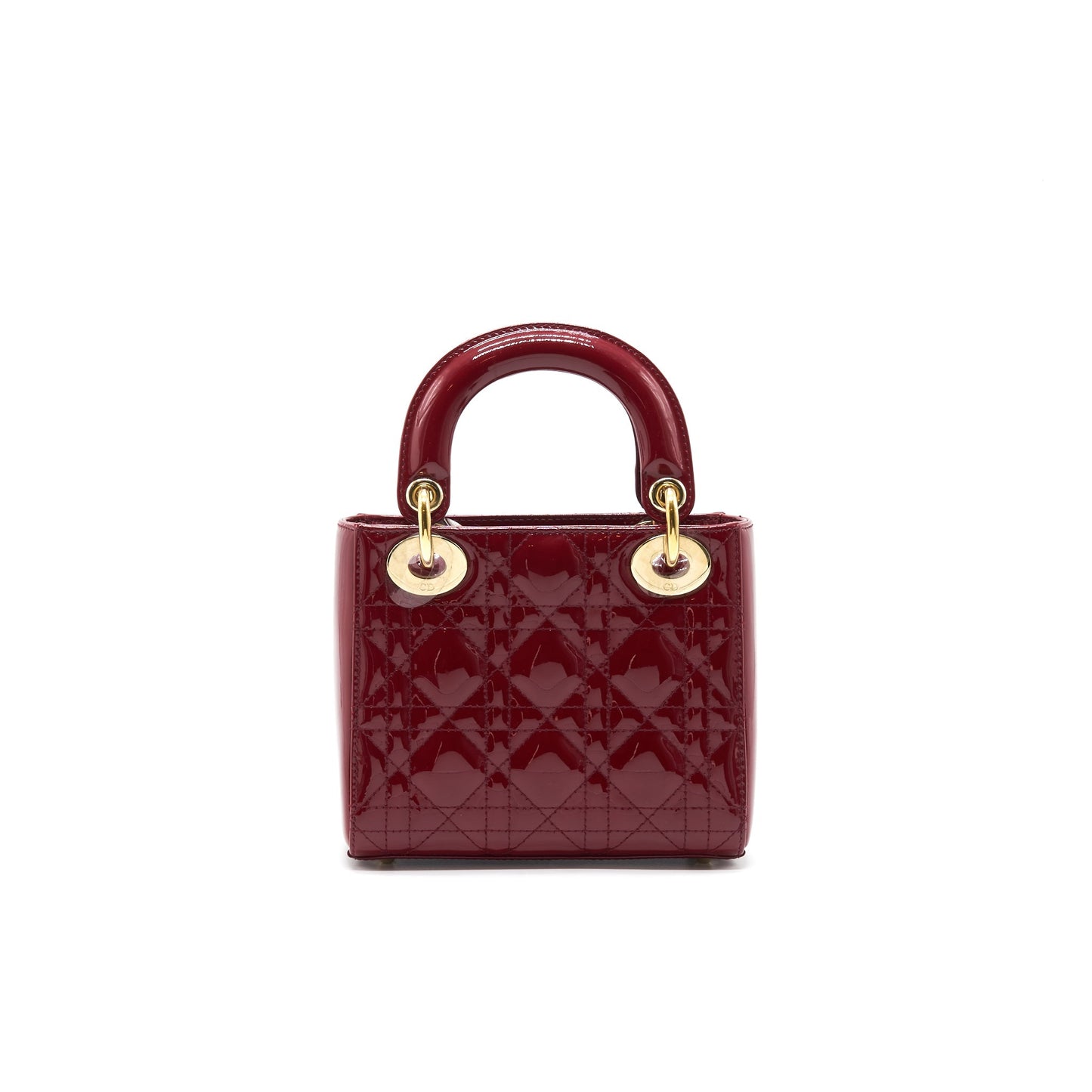 Luxury Dior Mini Lady Luxury Dior Patent Leather Red with GHW