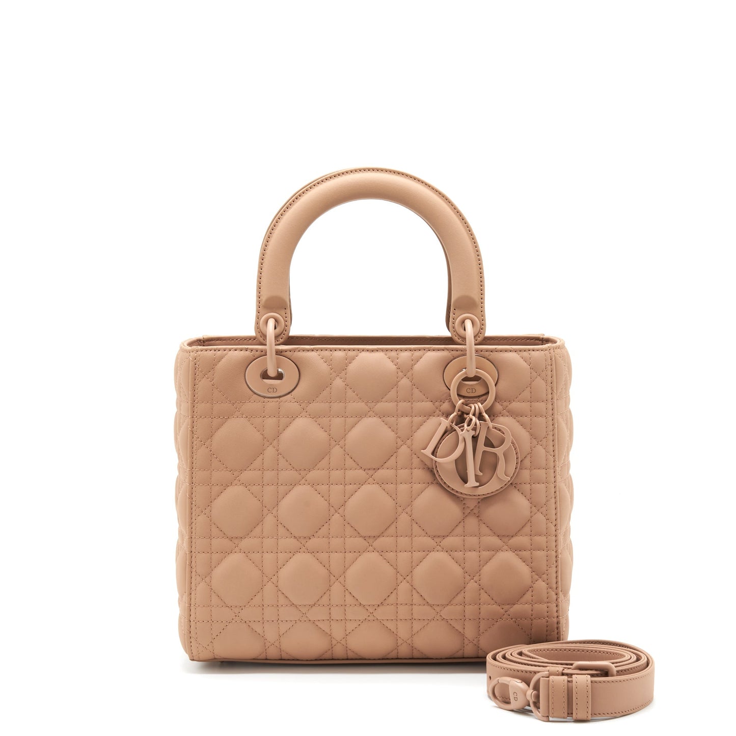 Luxury Dior Medium Lady Luxury Dior Blush Ultramatte Cannage Calfskin Bag