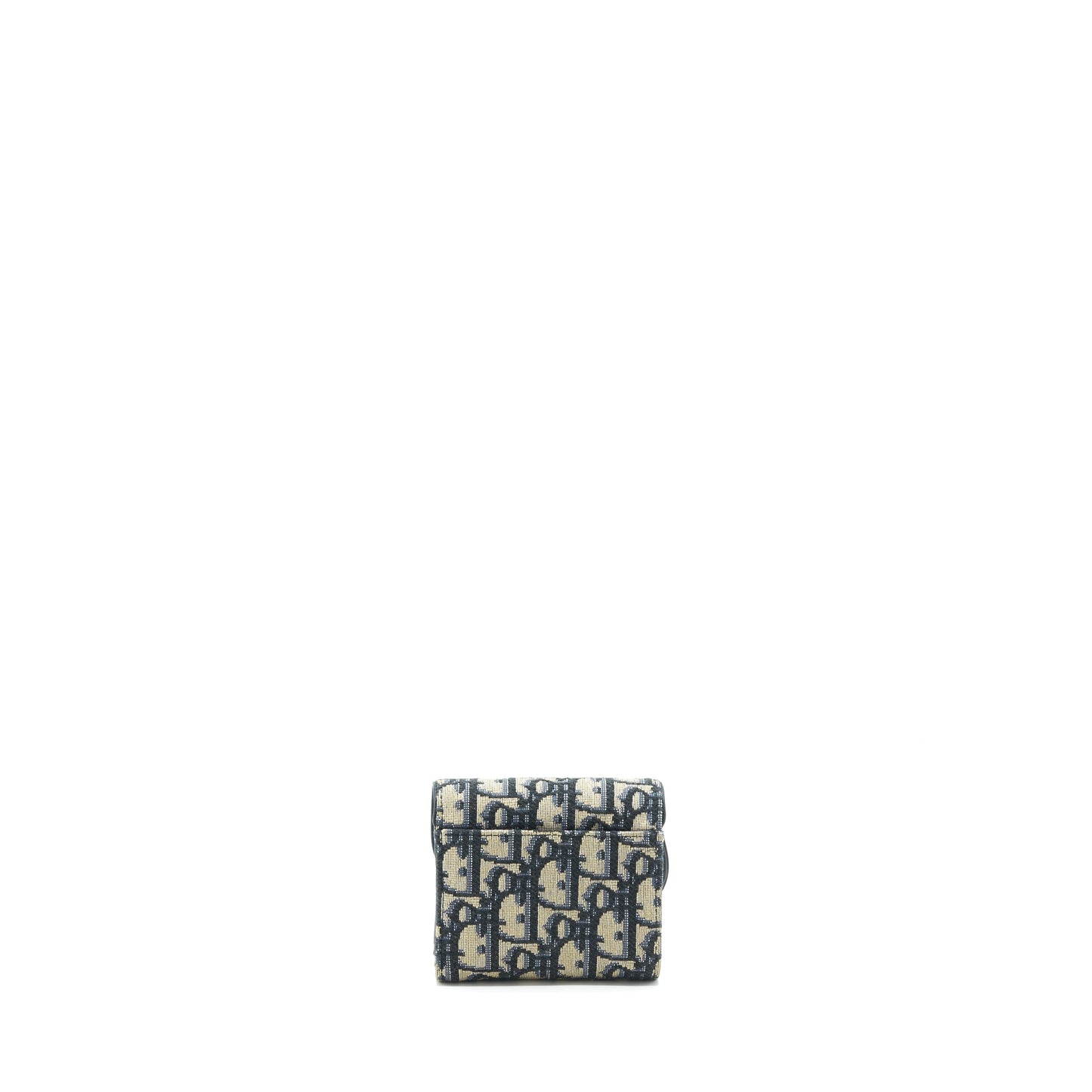 Luxury Dior Saddle Small Wallet Blue Oblique Canvas GHW