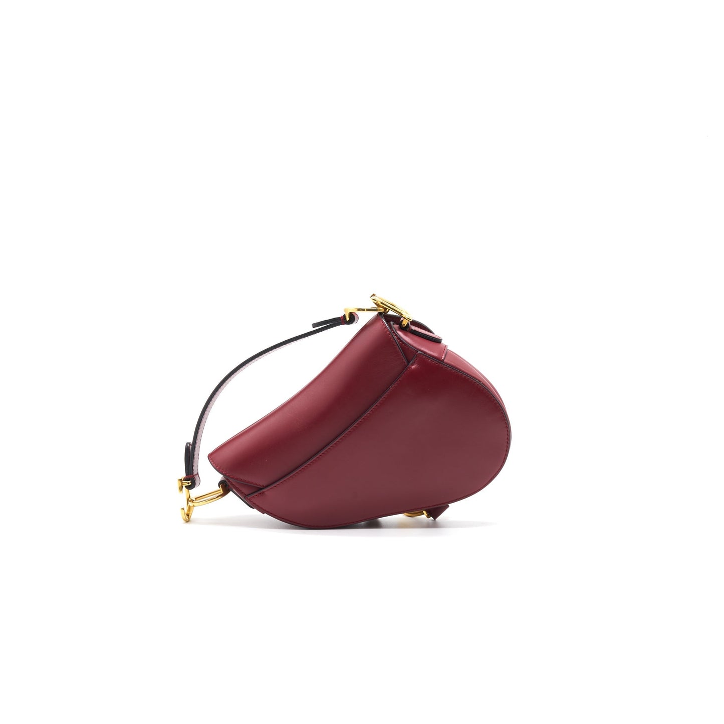 CHRISTIAN Luxury Dior MINI SADDLE RED CALFSKIN