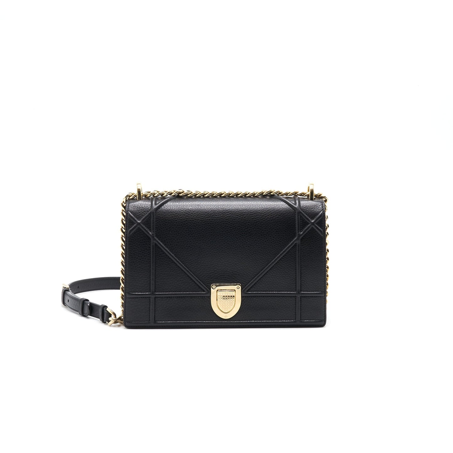 Luxury Dior MEDIUM Luxury DiorAMA CALFSKIN SHOULDER BAG BLACK