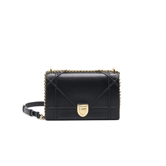 Luxury Dior MEDIUM Luxury DiorAMA CALFSKIN SHOULDER BAG BLACK