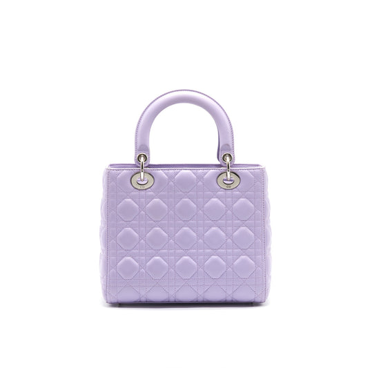 CHRISTIAN Luxury Dior LADY Luxury Dior MEDIUM BAG LAVENDER PURPLE