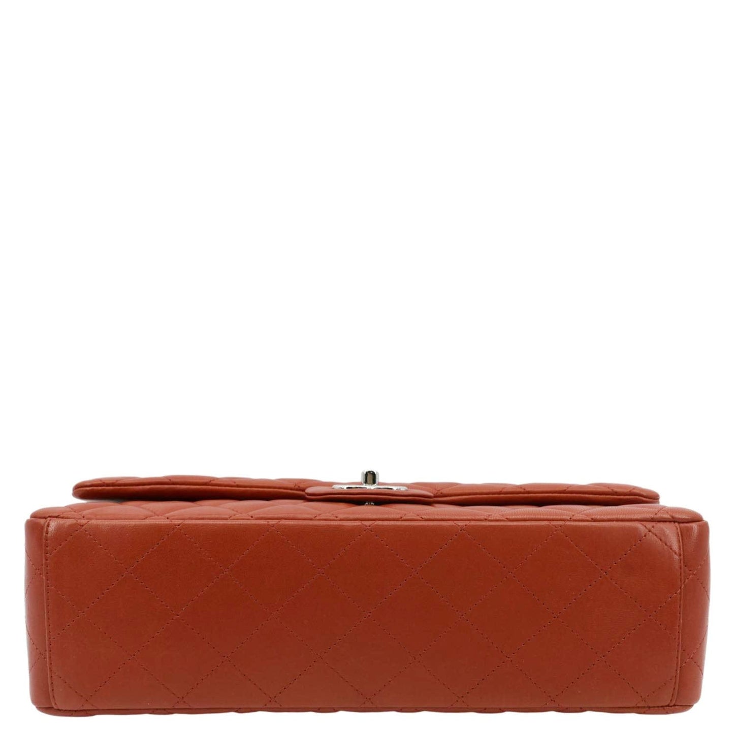 CHANEL Classic Maxi Double Flap Quilted Leather Shoulder Bag Red