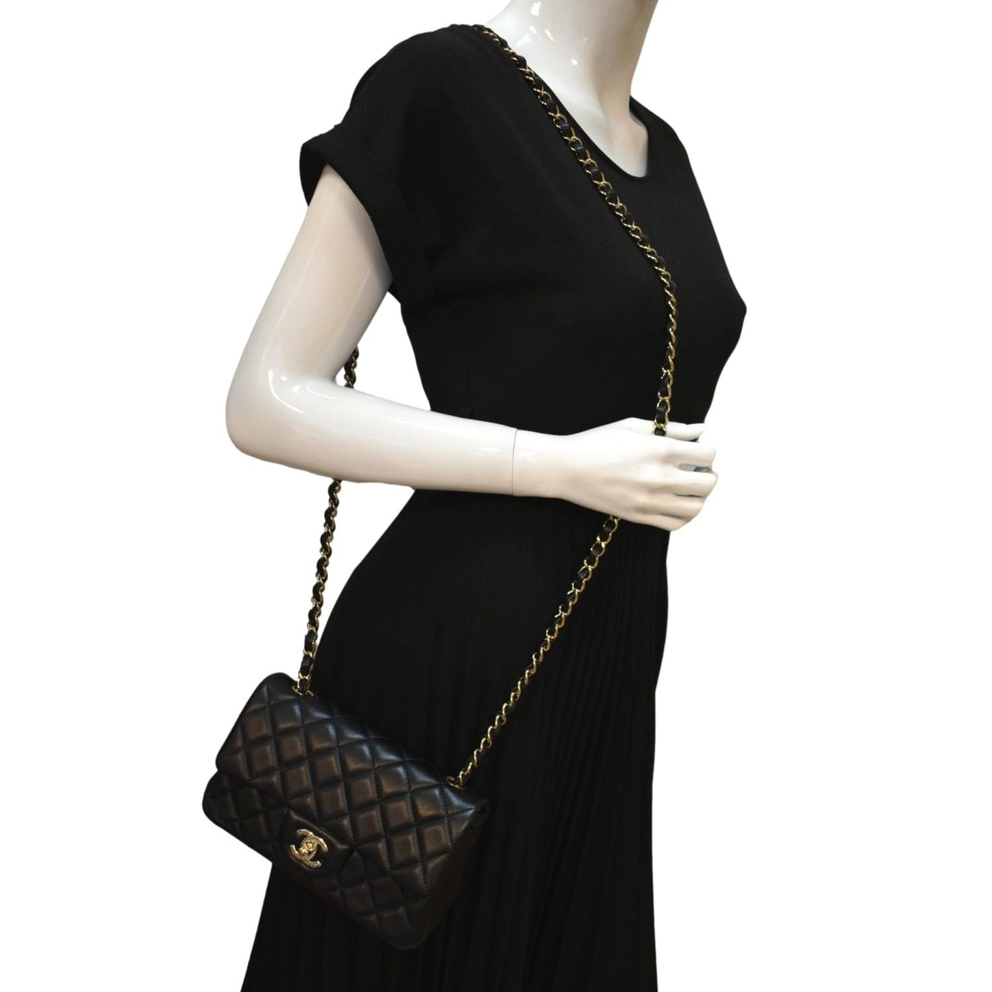 Luxury Chanel Classic Flap Small Leather Shoulder Bag Black