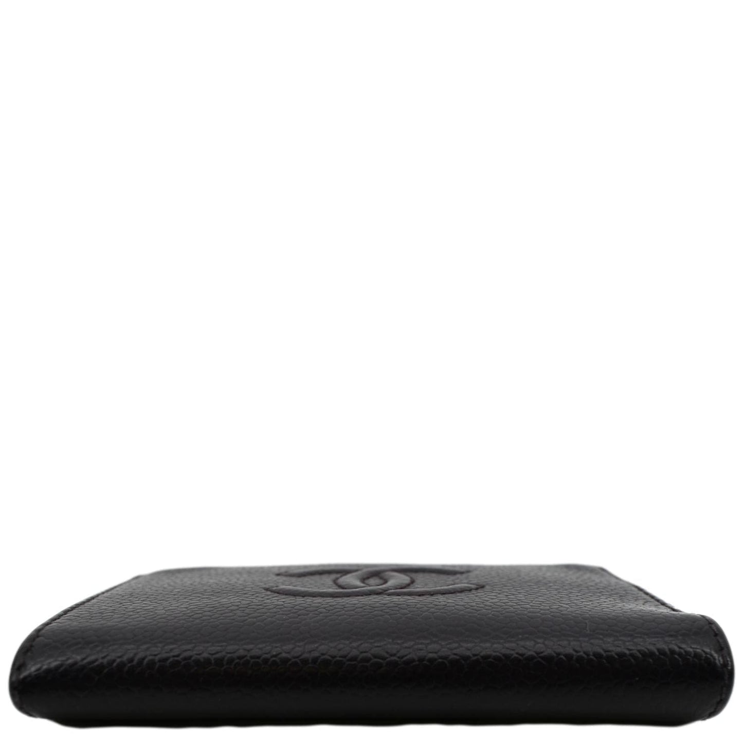 CHANEL O Key Pouch Timeless Caviar Leather Small Purse Purple