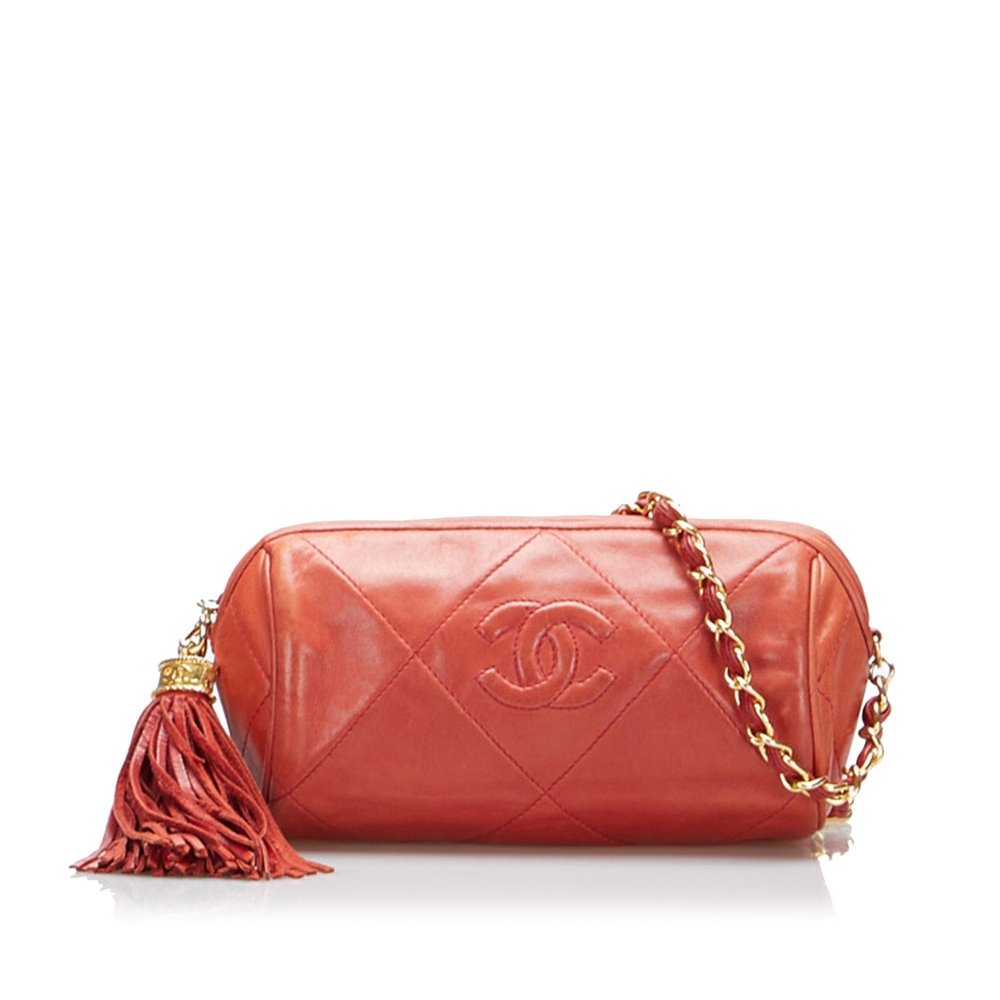 Luxury Chanel Timeless Crossbody Bag Coral Orange Lambskin Gold