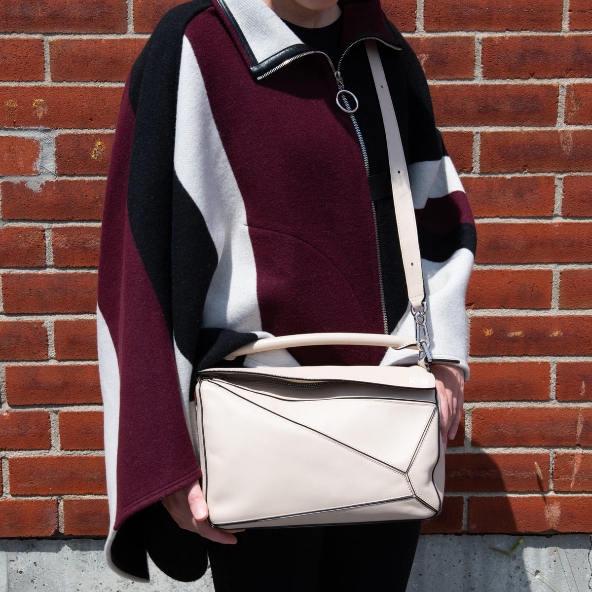 Louis Vuitton Burgundy & Black Wool Zip Cape Size S | FR 38