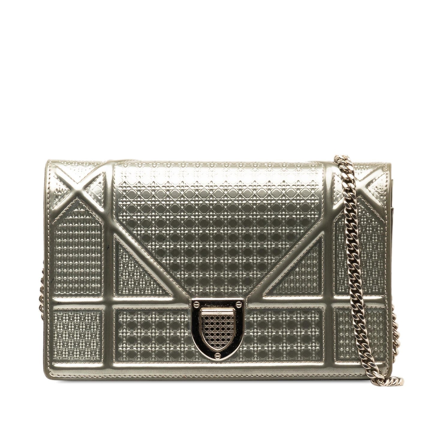 Luxury DiorBaby Patent Microcannage Diorama Wallet on Chain (SHG-tQS2vd)