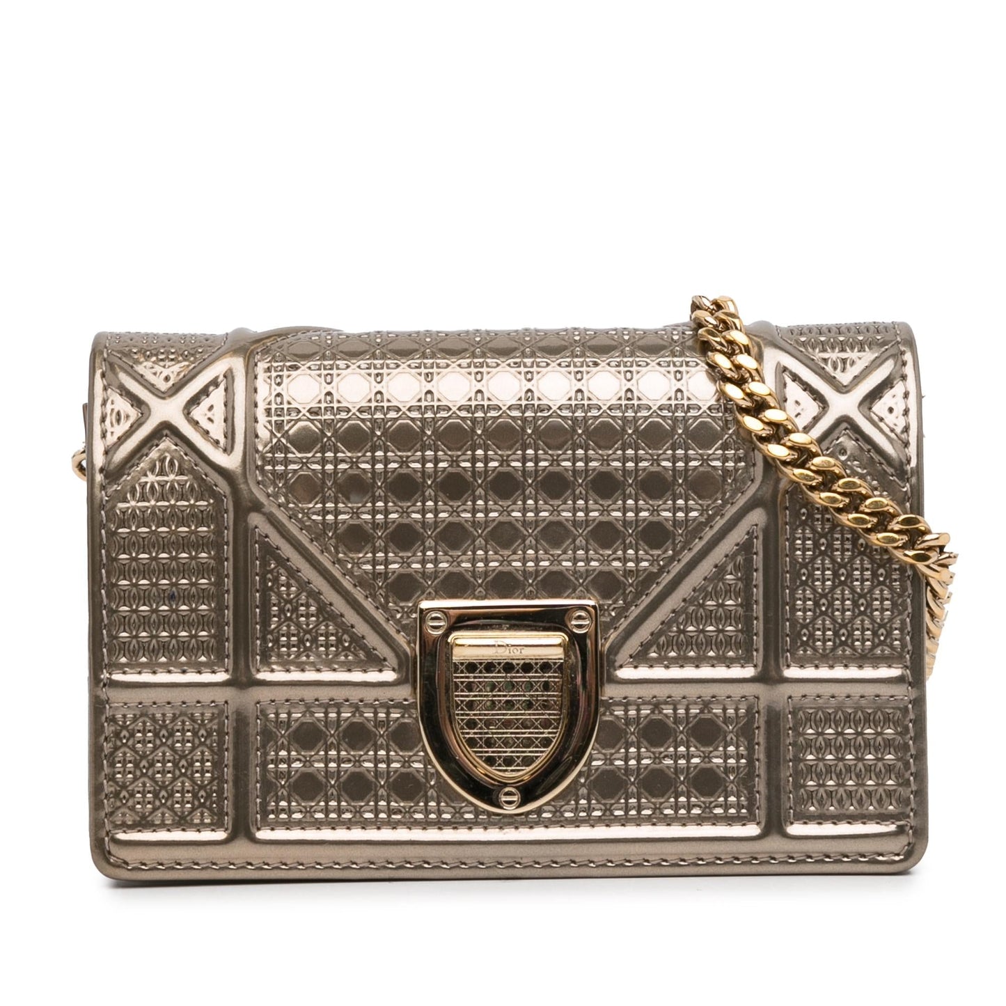 Luxury DiorBaby Patent Microcannage Diorama Wallet on Chain (SHG-Cem0dN)