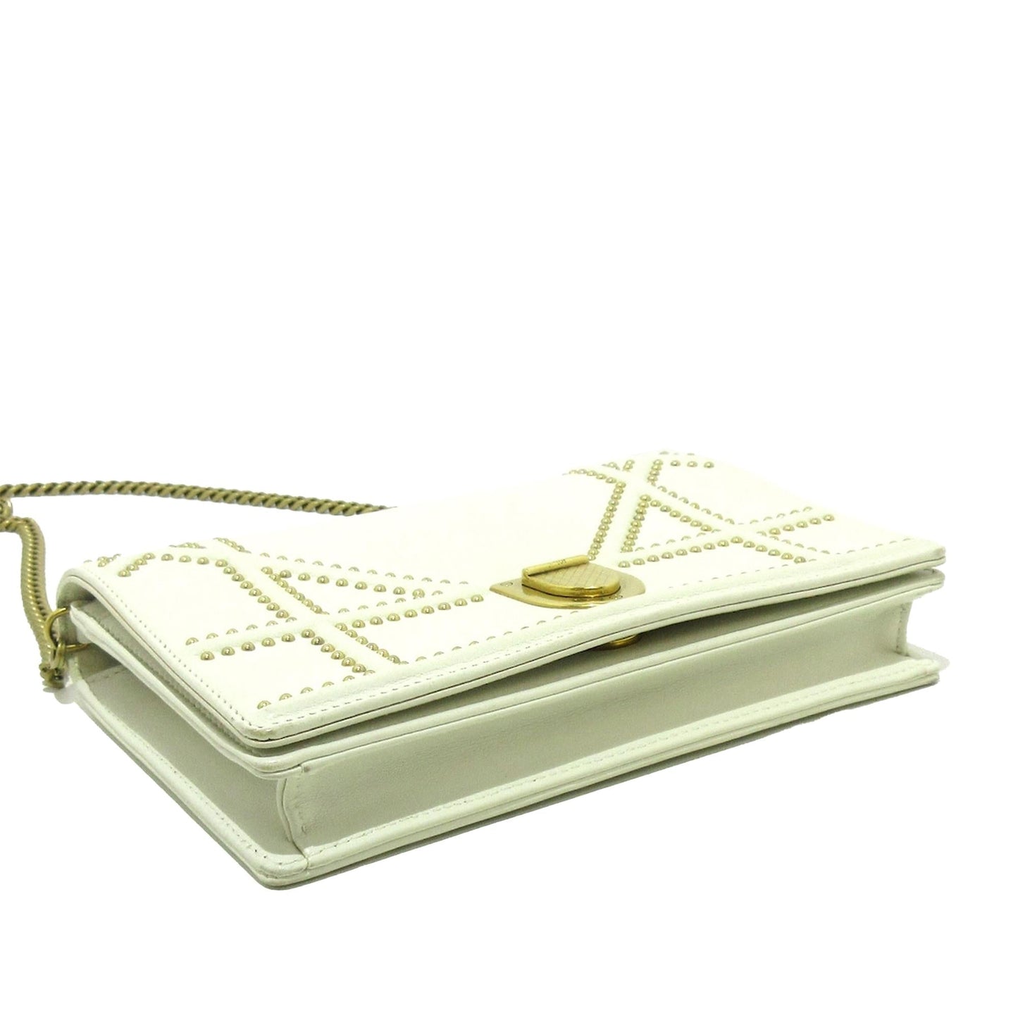 Luxury DiorCalfskin Studded Diorama Wallet on Chain (SHG-nJ2Okp)