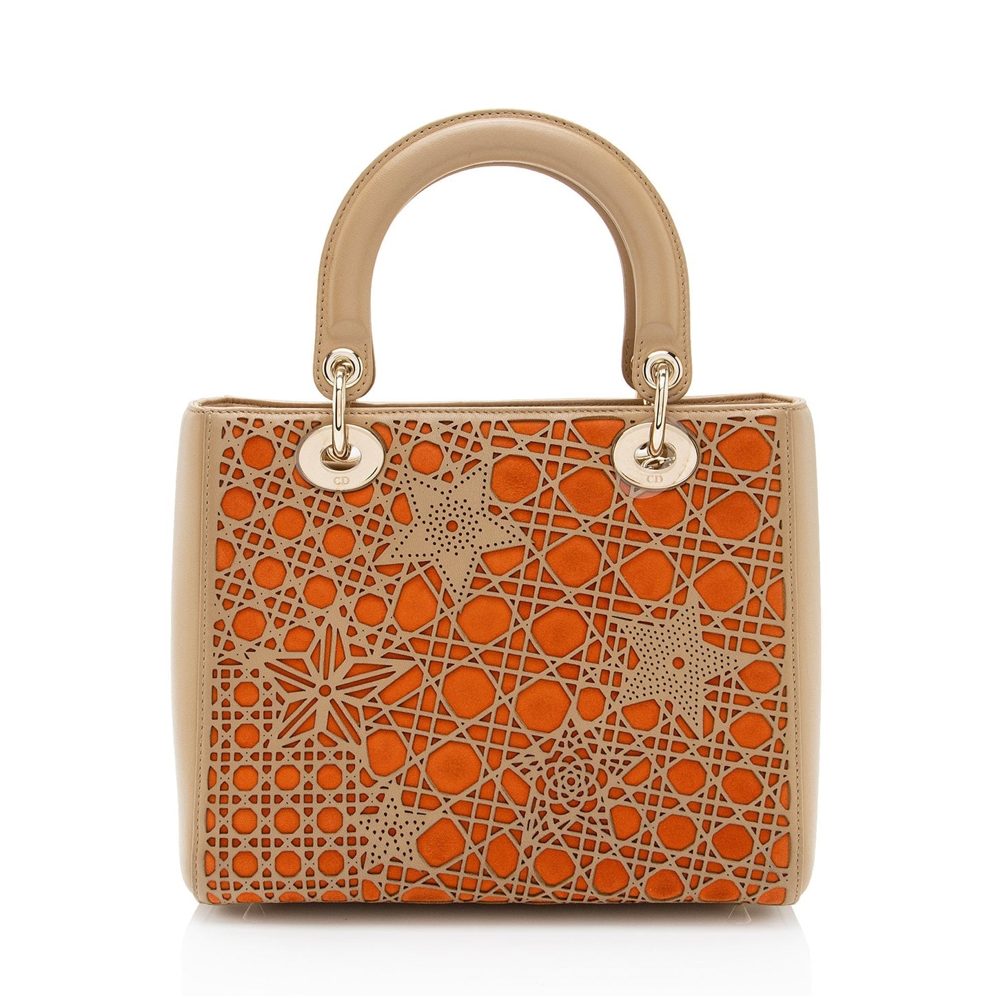 Luxury DiorCalfskin Suede Cutout Stars Lady Luxury DiorMedium Tote (SHF-8CybcW)