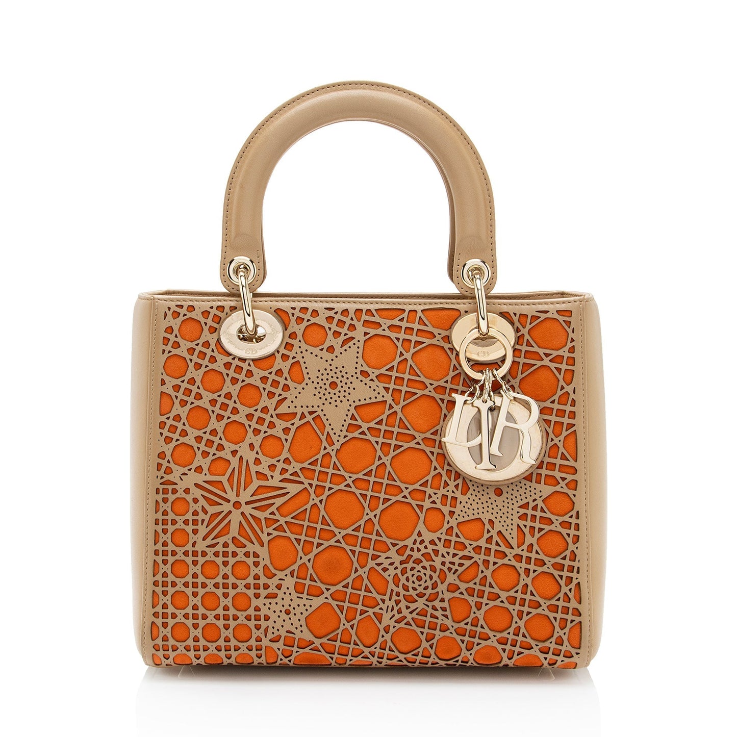 Luxury DiorCalfskin Suede Cutout Stars Lady Luxury DiorMedium Tote (SHF-8CybcW)