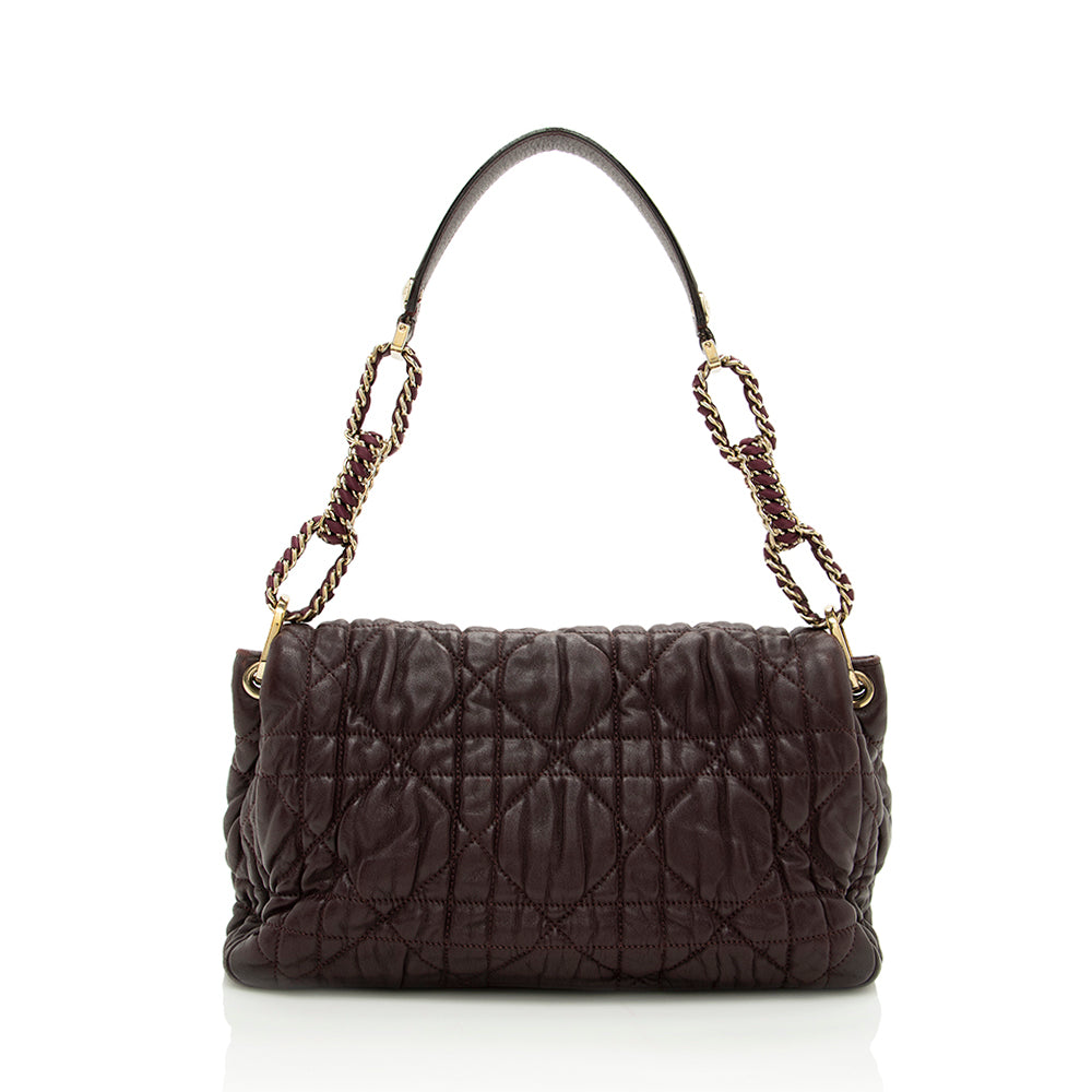 Luxury DiorLambskin Large Flap Shoulder Bag (SHF-17526)
